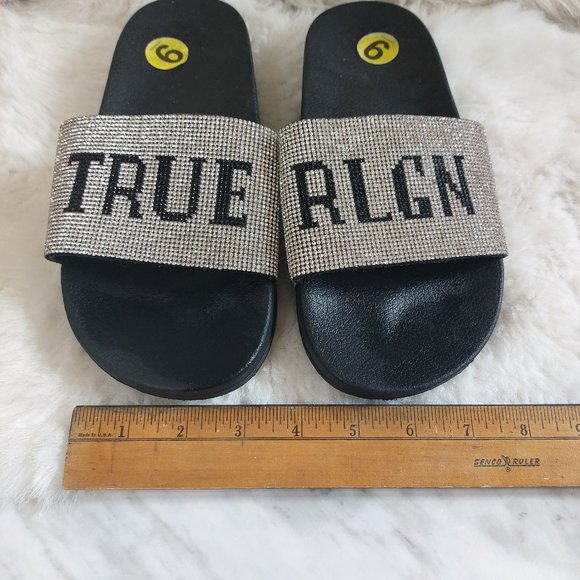 True Religions Women's Black Meyer Bling Slides Sandals US 9 - Picture 2 of 7
